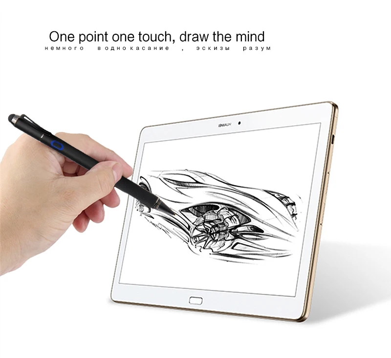 Активный стилус для сенсорного экрана с сенсорным экраном Перезаряжаемые емкостный сенсорный экран карандаш для iPad samsung huawei планшет pc Lenovo письмо и рисование
