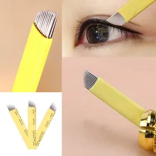 Подводка для глаз Microblading бровей Иглы татуировки 2 ряда 23 шпильки Перманентный макияж ручные лезвия затенение 23 булавки Tobori ручка