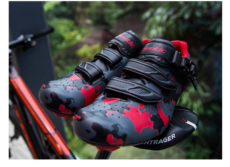 Santic Road велосипедная обувь для мужчин Pro Team обувь для шоссейного велосипеда дышащая велосипедная обувь из искусственной кожи с автоматической блокировкой Zapatillas Ciclismo