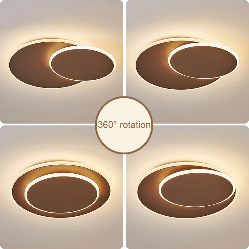 

NEO Gleam Round Rotating Modern Led Ceiling Lights For Living Room Bedroom Study Room DIY White/Brown Color Ceiling Lamp Fixture