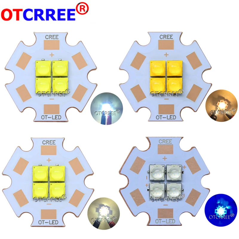 Cree XPG3 XP-G3 3V 6V 12V4Chips 10W-24W High Power LED Emitter Cool White / Warm White / Neutral White Colors on 20mm Copper PCB