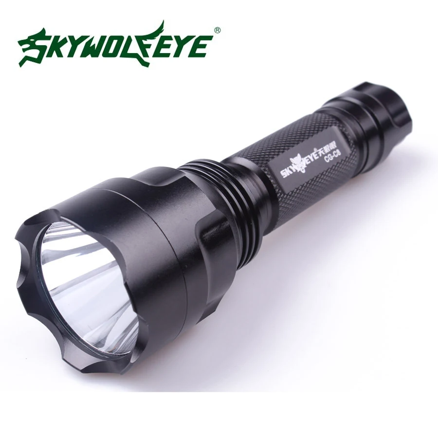 

SKYWOLFEYE led torch with 18650 battery and charger aluminum LED flashlight
