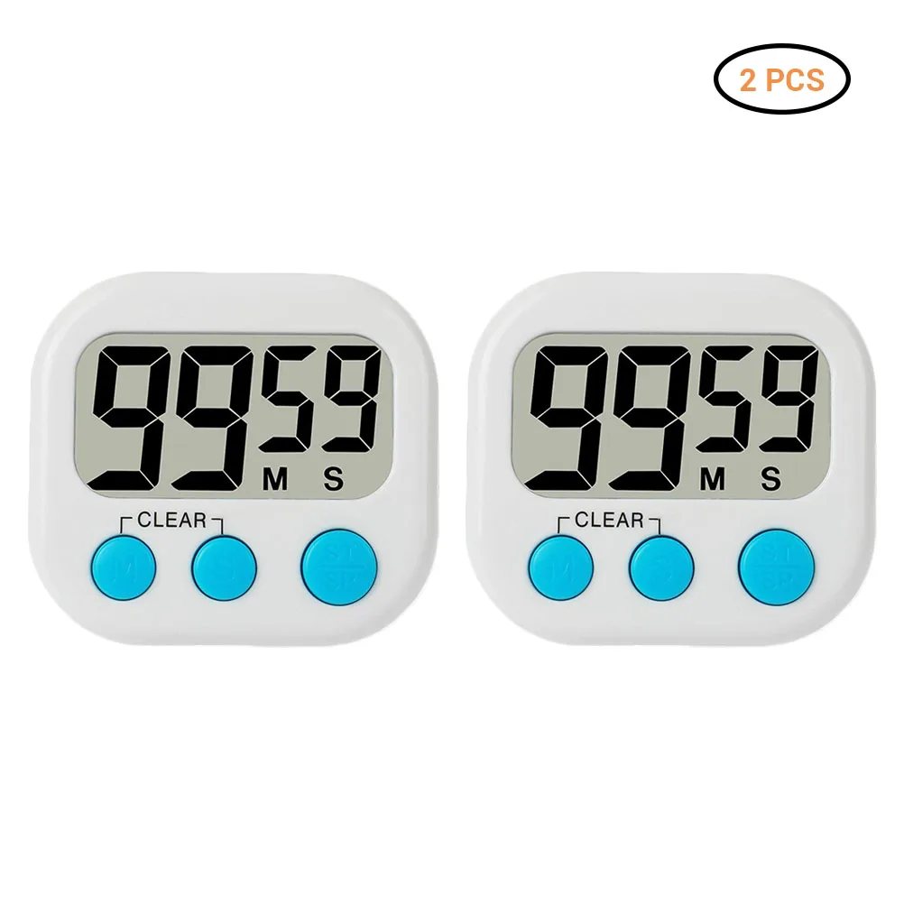Multifunctional Kitchen Timer Digital Screen Alarm Clock Square Cooking Count Down Food Tool Kitchen Timer - Цвет: Белый