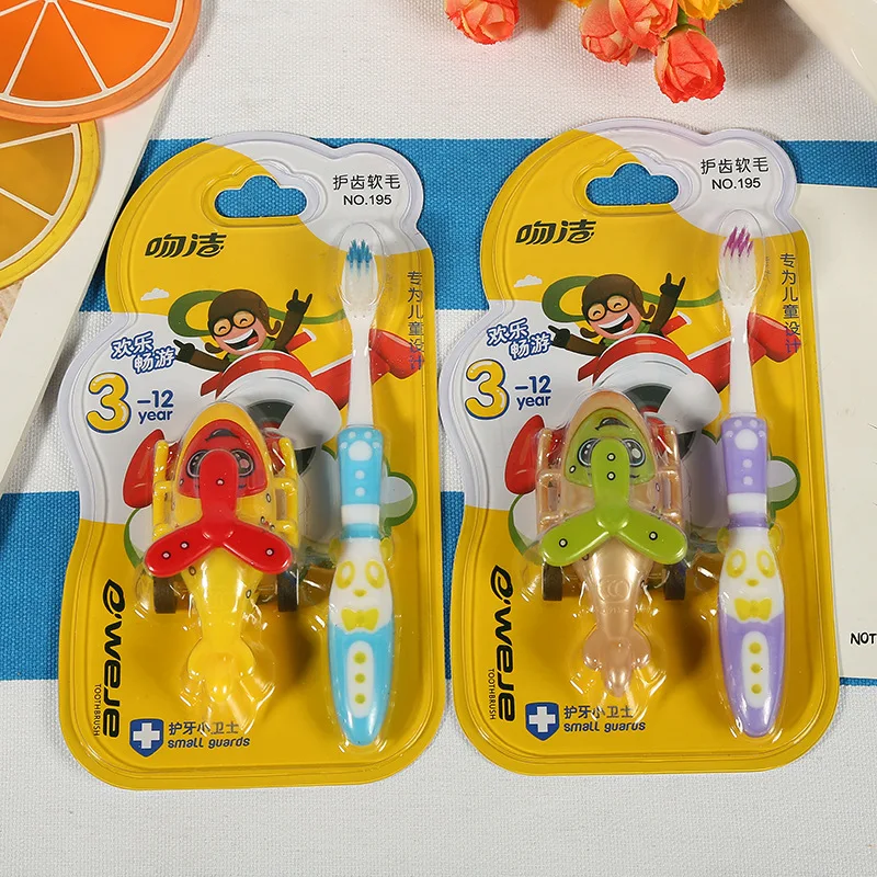 

2018 New 2-13Y Children Toothbrush Silicone Soft Toothbrush with A Toy Small Plane Oral Care for Children Cartoon Toothbrush