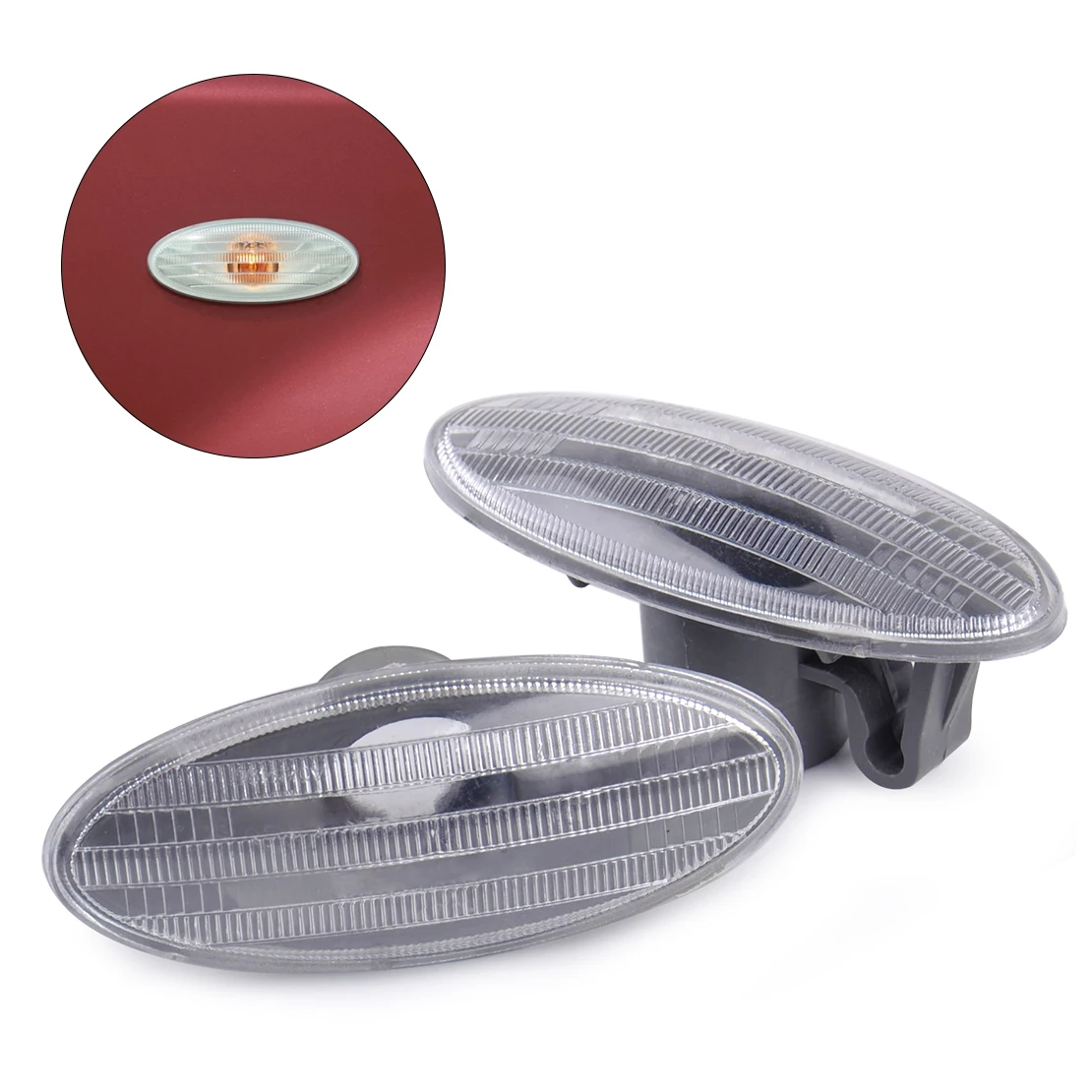 DWCX 2x Side Turn Signal font b Lamp b font Fender Marker Lights Cover for Nissan