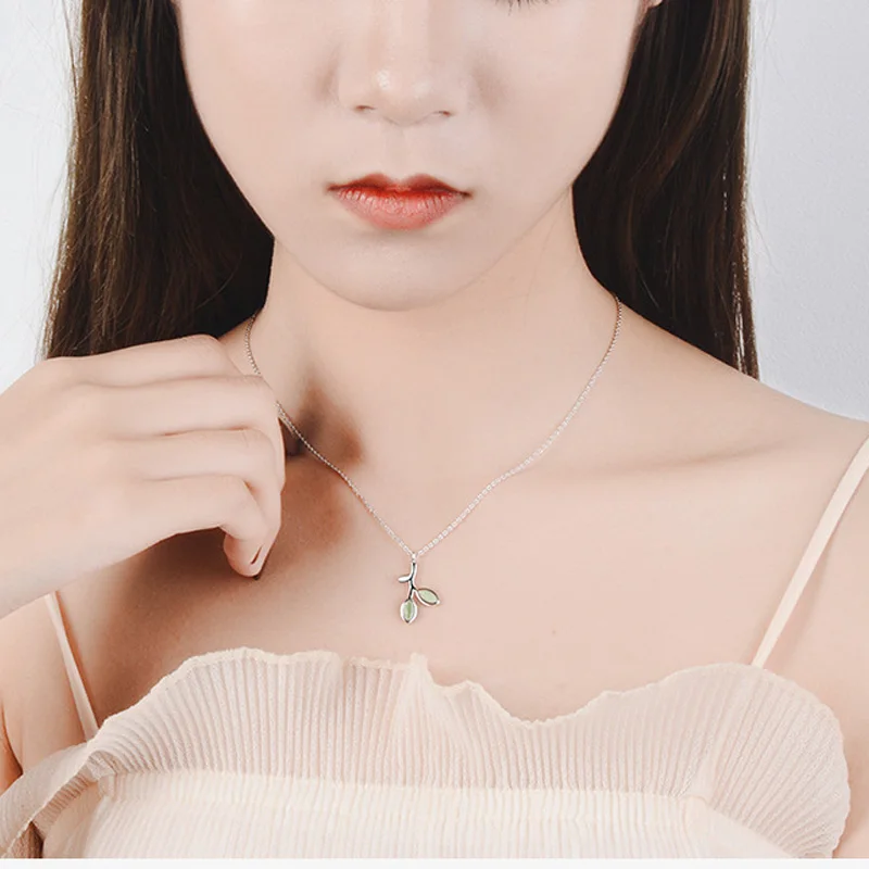 plant silver necklace jewelry  (10)