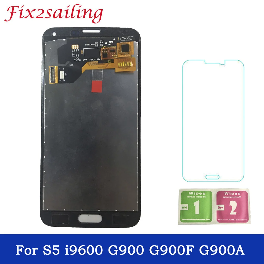 

100% Tested LCD For Samsung Galaxy S5 i9600 G900 G900F G900A Phone LCDs Display with Touch Screen Digitizer Assembly