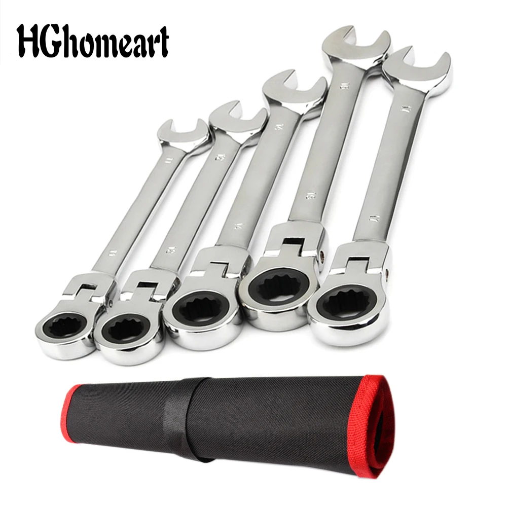 

HGhomeart 5/7/12Pcs Wrenches Universal Key Ratchet Spanners Fixed Head Ratcheting Combination Wrench Sets Ratchet Handle Spanner