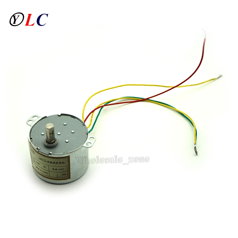 

50KTYZ Metal Shell 1RPM AC 220V 8W Permanent Magnet Synchronous AC Motor Positive & Negative Controlled low-speed