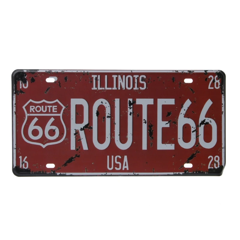 

USA Route 66 Car Vintage bolts for license plate number frame Metal Wall Craft Retro Garage Home Decor