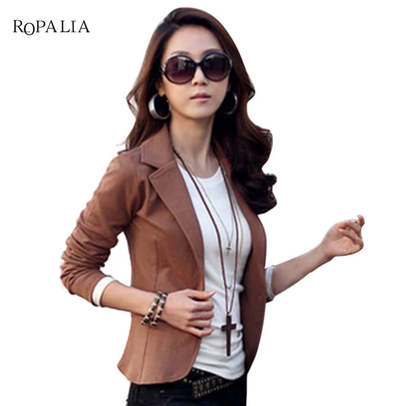 Women Blazer Feminino Plus Size 2XL Formal Jacket Women's White Blaser Rosa Female Blue Suit Office Ladies Veste Femme - 32920206835