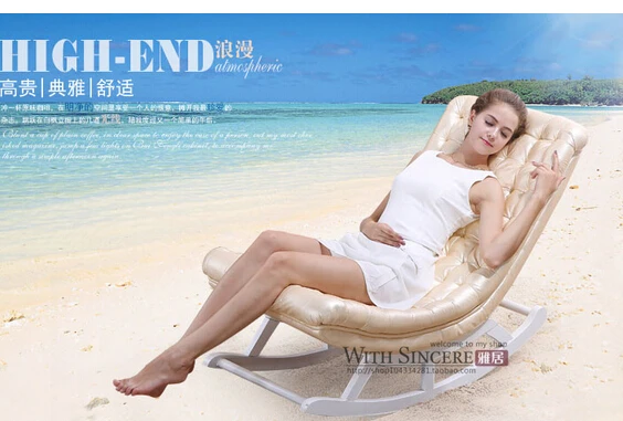 The lazy sofa.. Solid wood rocking chair.. Nap deck chair.. Deck chair