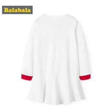Balabala/Детское платье для девочек; сезон весна; Новинка года; детская одежда; Большие Детские платья для спорта и отдыха; хлопковые платья с длинными рукавами