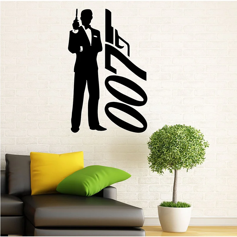 James Bond Wall Decal Wall Vinyl Sticker Secret Agent 007 Interior Home