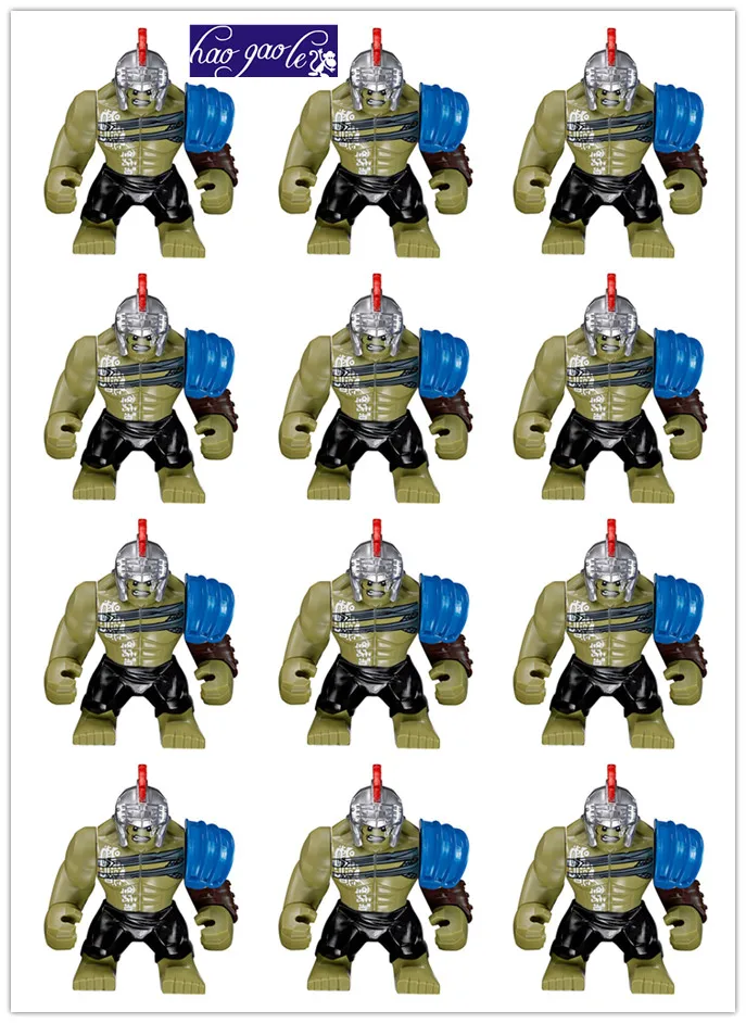 

haogaole 10pcs XH654 7cm Building Blocks Toys Thor Amora Jane Foster Hulk Loki Sakaarian Guard Grandmaster Volstagg Super Heroes