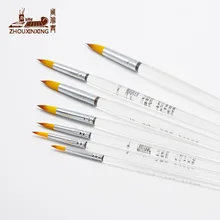 ZHOUXINXING постепенная сменная цветная круглая головка высокого качества нейлоновая кисть для гуаши акриловые органические короткие стержни 7 шт. художественная кисть