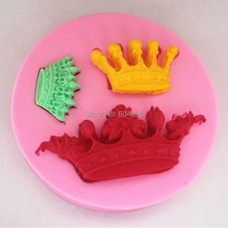 3 Cavity Mini Queen Crown Mold Silicone Chocolate Fondant Candy Mold
