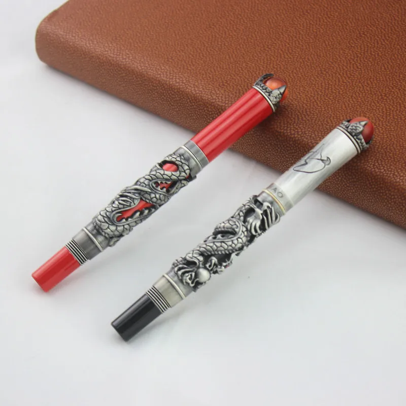 Новая Винтажная Шариковая ручка Jinhao Dragon King уникальное металлическое рельефное