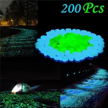 200 шт синий и зеленый светящийся в темноте камень галька украшение сада садовая дорожка аквариум каменный дом пейзаж ардим 40JUN11