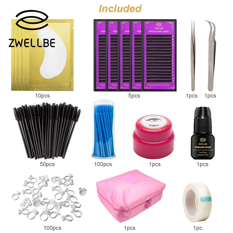 Eyelashes Extension Set For Beginner Training Practice Kits False