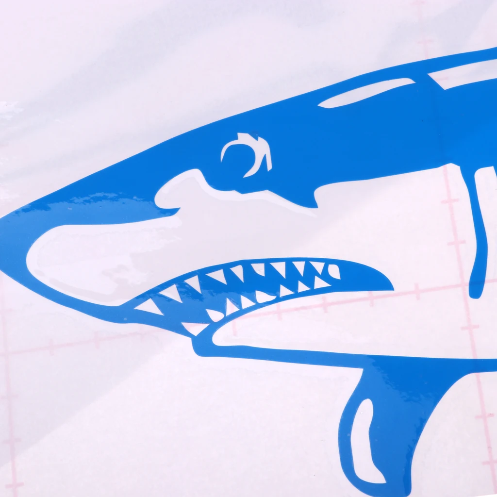 1 Pair Large Durable PVC Shark Sticker Funny Decals for Kayak Fishing Ocean Boat Canoe Dinghy Raft DIY Accessories
