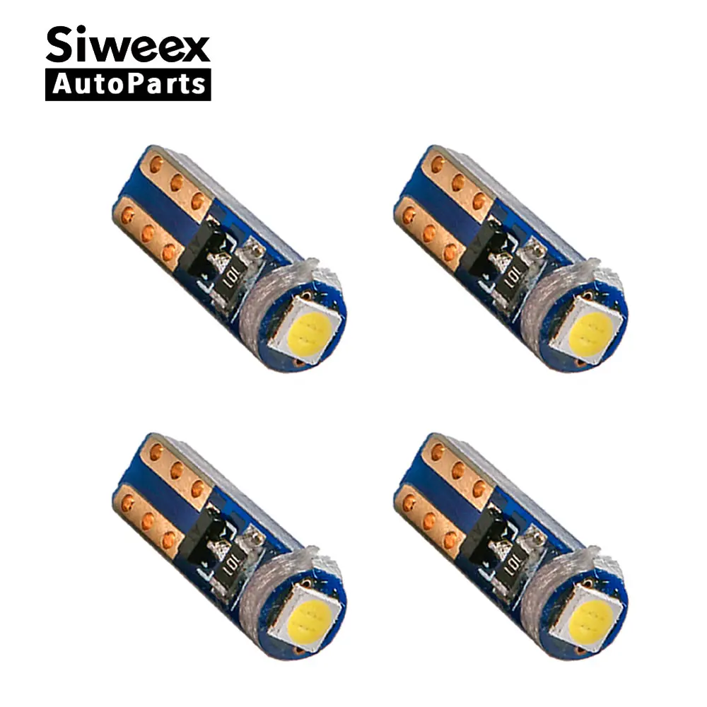 Автомобильные светодиодные лампы W3W T5 4 шт. 1SMD 3030 Canbus без ошибок индикатор