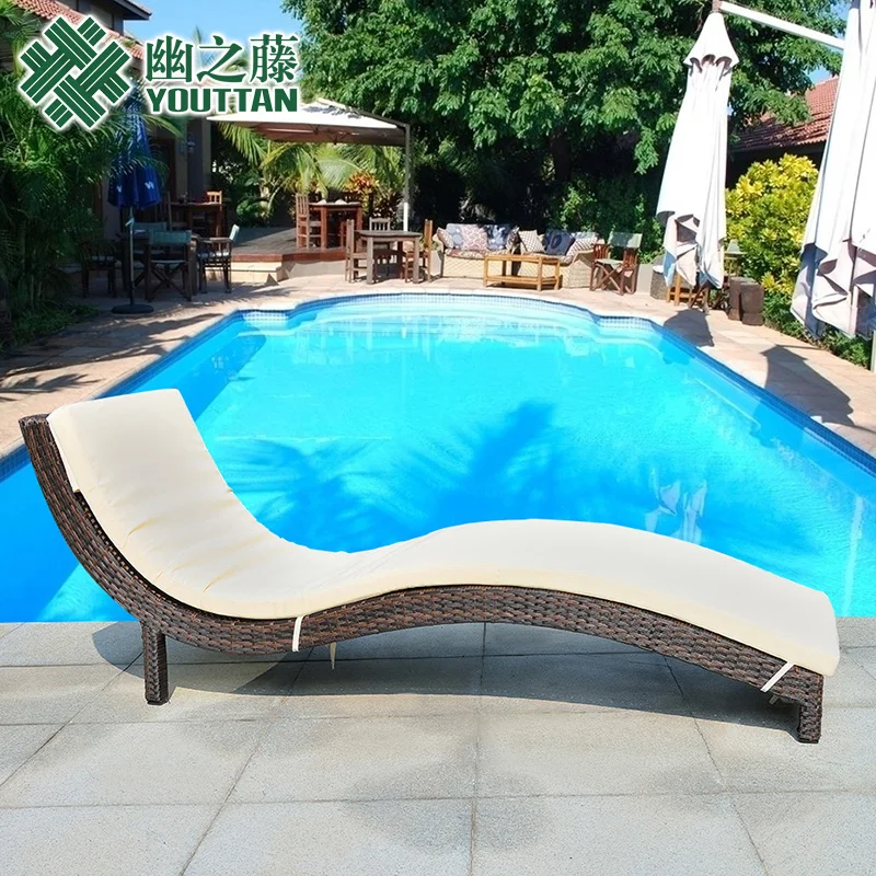 

Lying bed rattan outdoor chaise lounge balcony furniture lying beach pool