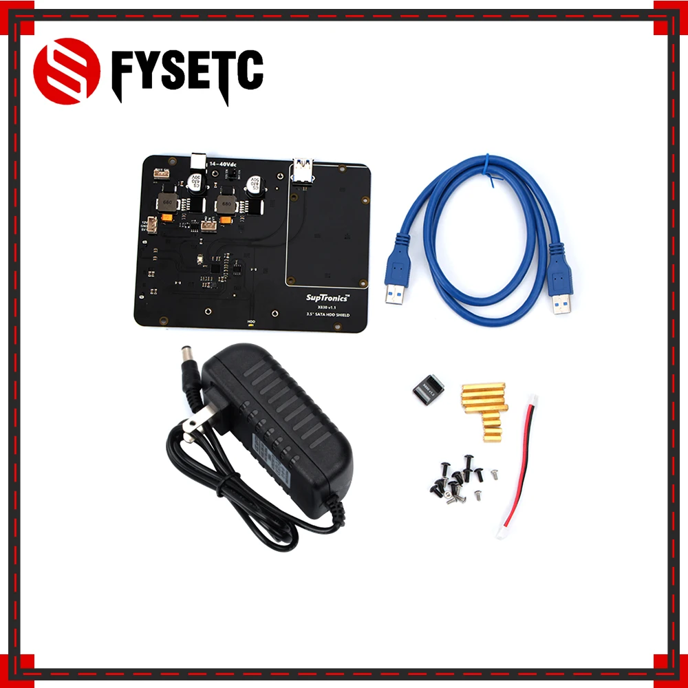 

Raspberry Pi X830 3.5 inch SATA HDD Storage Expansion Board w/ USB 3.0 + 19V 2A Power Adapter Kit for Raspberry Pi 3 Model B+/3B
