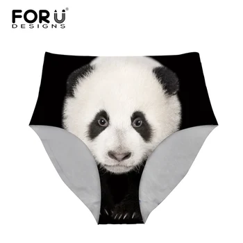 

FORUDESIGNS Funny 3D Panda Fox Prints Women High Waist Underwear Sexy Women Briefs For Girls High Rise Seamless Ladies Tanga2017