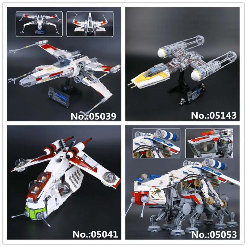 LEPIN 05039 Red Five X fighter wing 05041 Republic Gunship 05053 Republic Dropship 05143 Y-wing Building Block Brick