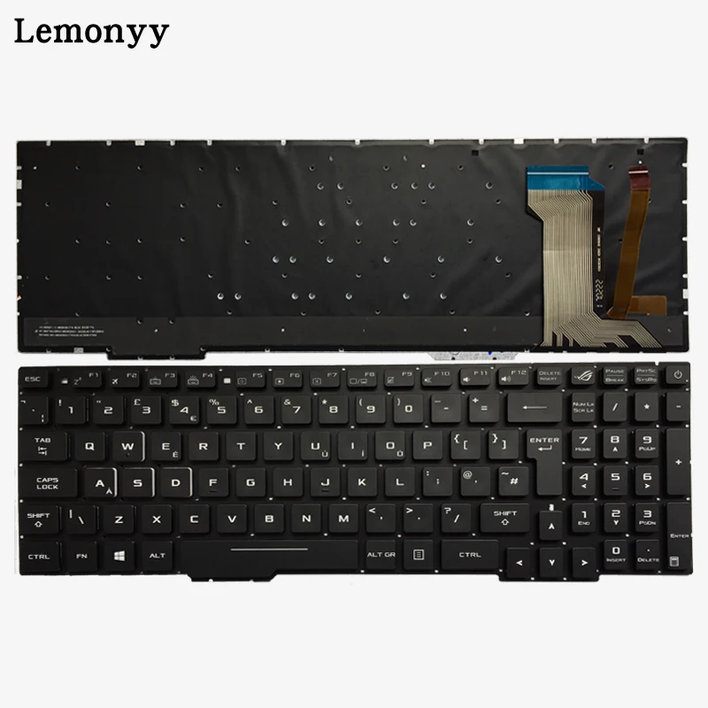 UK Laptop Keyboard For ASUS GL753 GL753V GL753VE GL753VD keyboard with