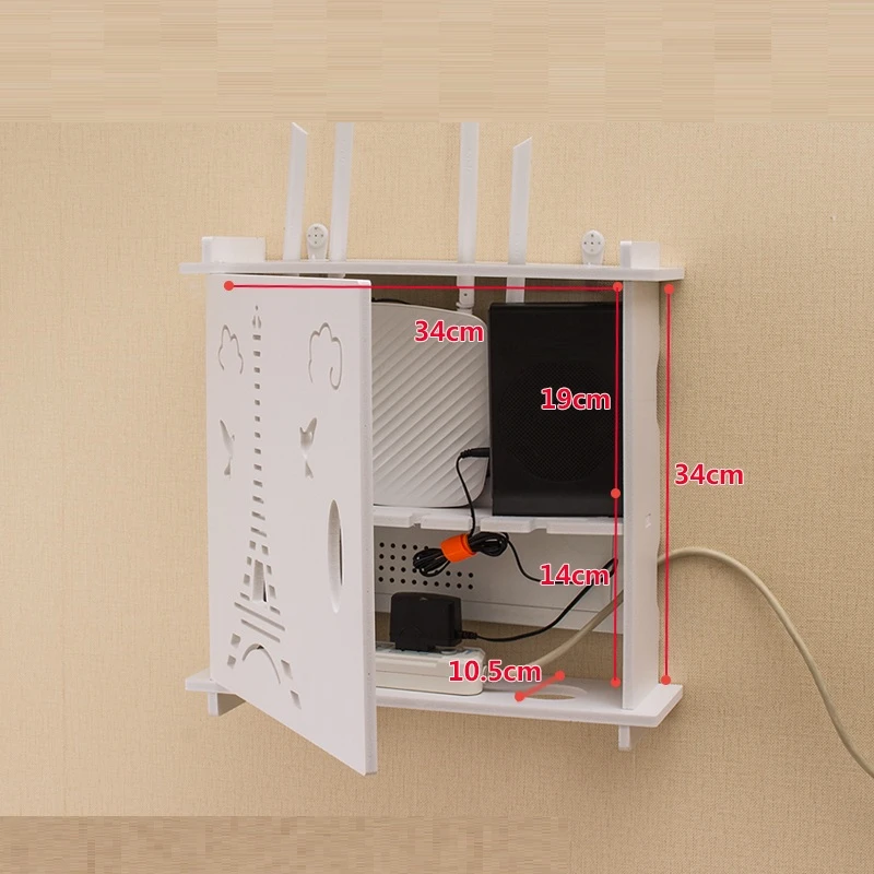 Многофункциональная настенная стойка для хранения в Европе, креативная стойка для хранения маршрутизатора, вешалка на шкаф, ТВ приставка, полка, крышка гнезда - Цвет: MODEL C