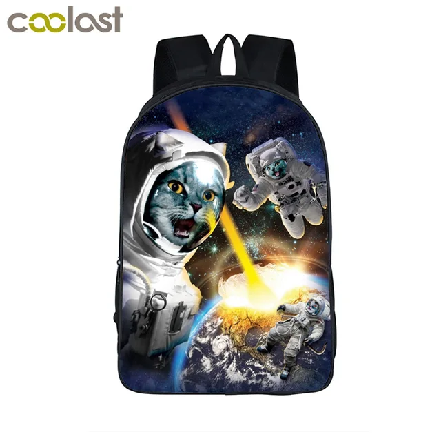 Buy Funny Cat Kitten Astronaut Backpack For Teenagers
