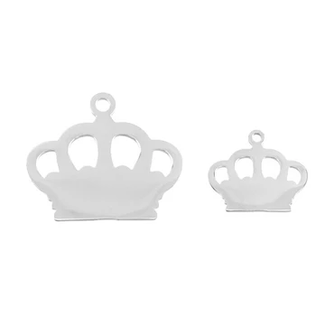 

100% Stainless Steel Crown Charms Mini Corona 15x18/24x28mm Both Sides Mirror Polish DIY Jewelry Making Wholesale 50pcs