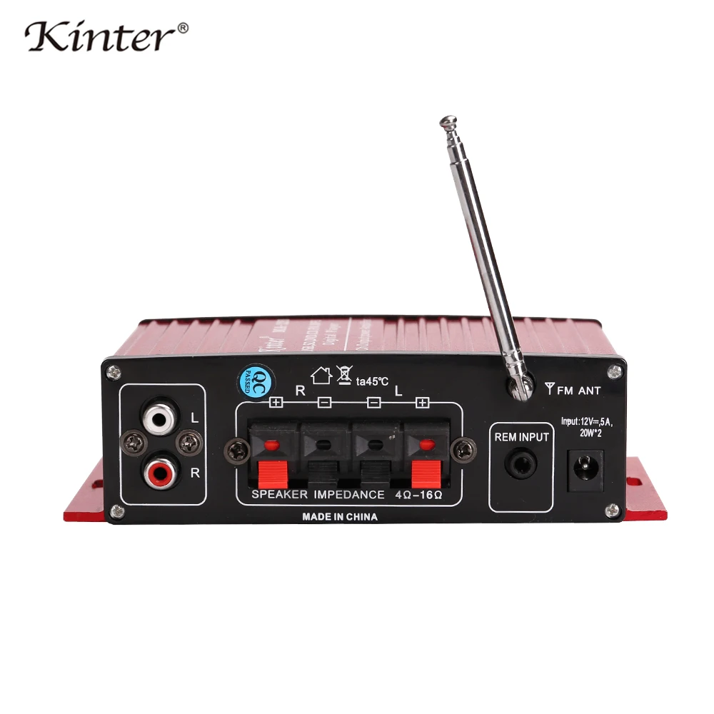 Kinter MA-120 мини Hi-Fi усилитель аудио 2 канала DC12V с fm-антенной и USB SD