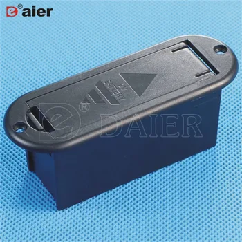 

100PCS 9V-2 9V Black Battery Holder Oval Battery Box Storage Case With Cover