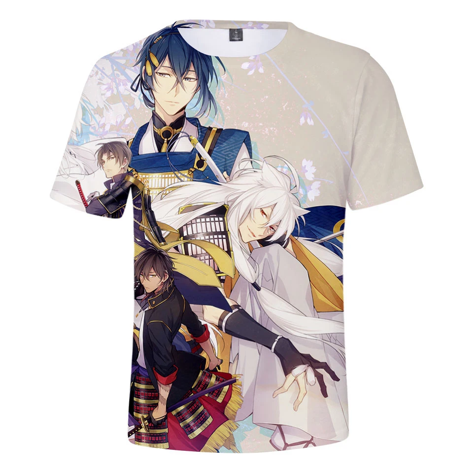 Touken Ranbu Online костюм с принтом модные 3d футболки мужские женские Топ коротким
