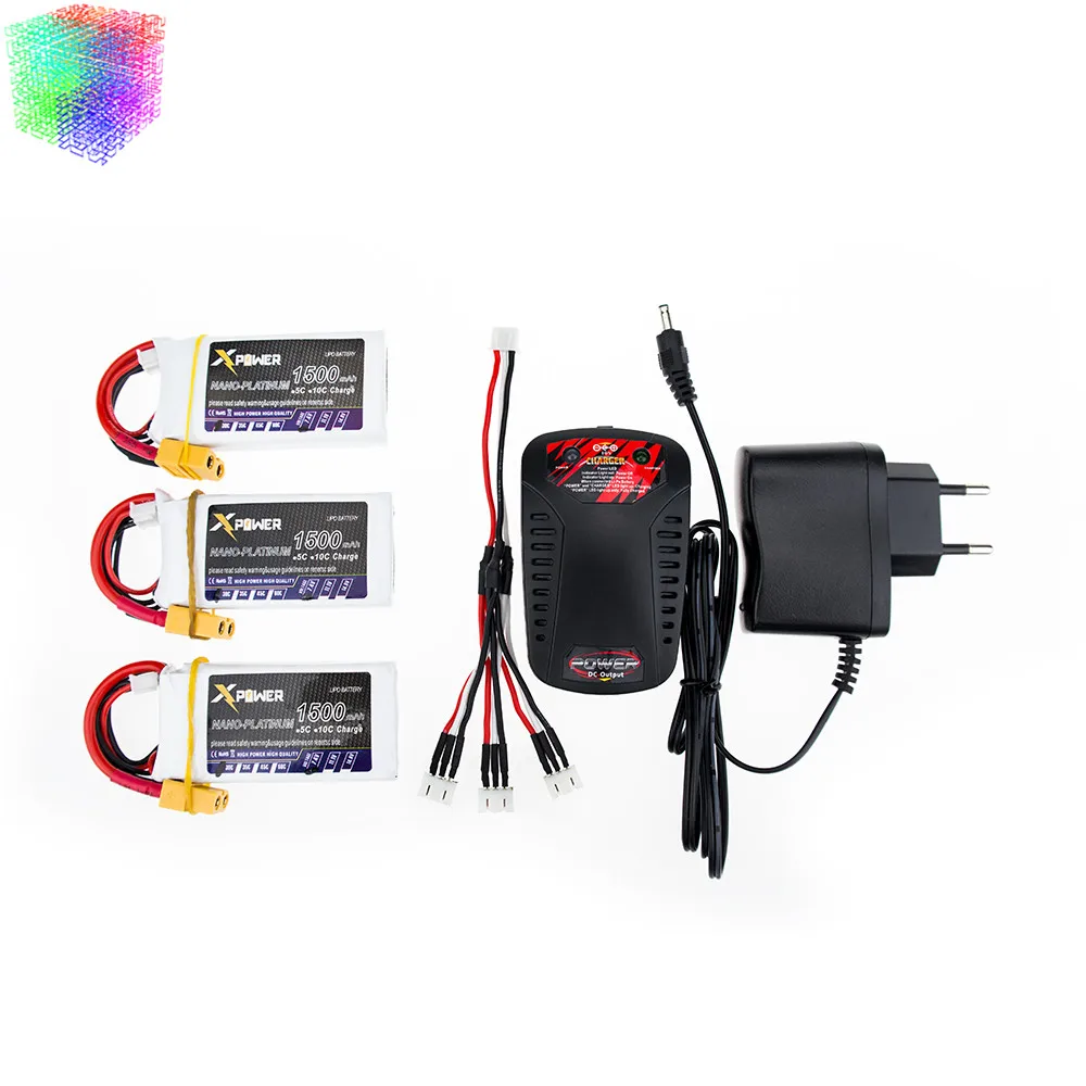 3 шт. 7 4 В 1500 мАч 2s lipo батарея 30C max 35C Xpower батареи и зарядное устройство XT60/T Разъем