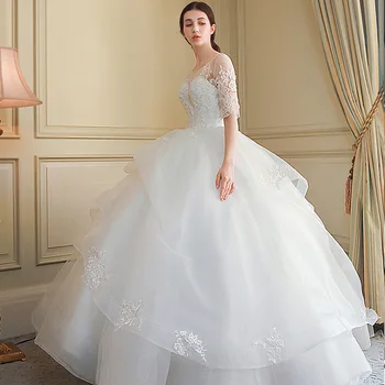 

Women's luxury lace bridal gown wedding dresses vestido de noiva /свадебное платье/свадебные платья/robe de mariee
