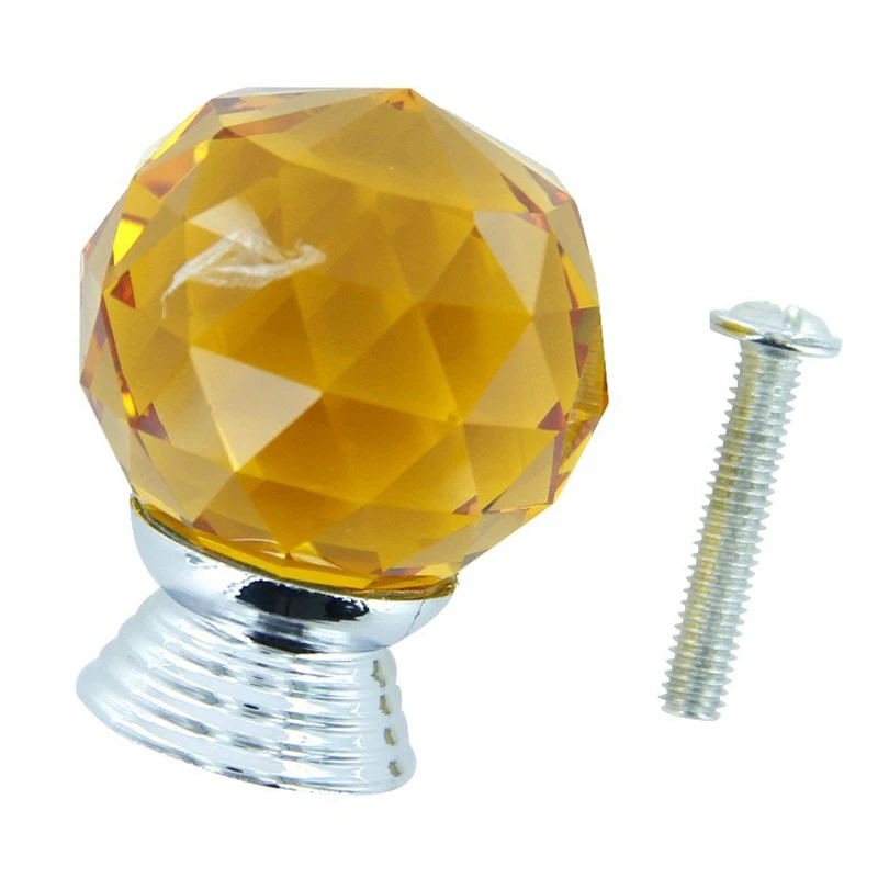 1Pcs Crystal Pull/Knob/Handle (Deep Yellow)in