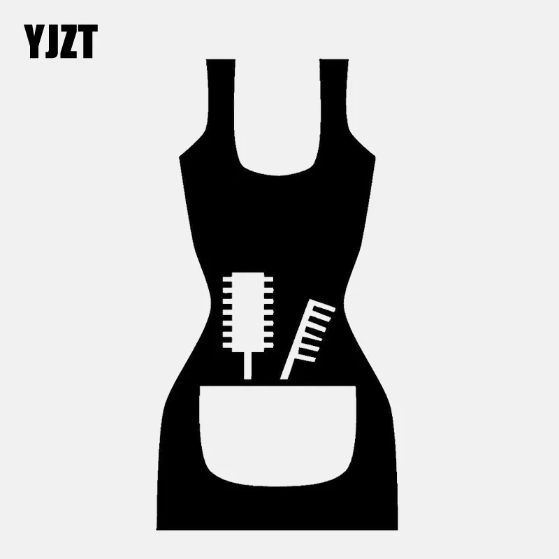 

YJZT 7.1CM*13.9CM Hairdresser Uniform Hair Salon Beauty Stylist Decal Vinyl Black/Silver Car Sticker C22-0256