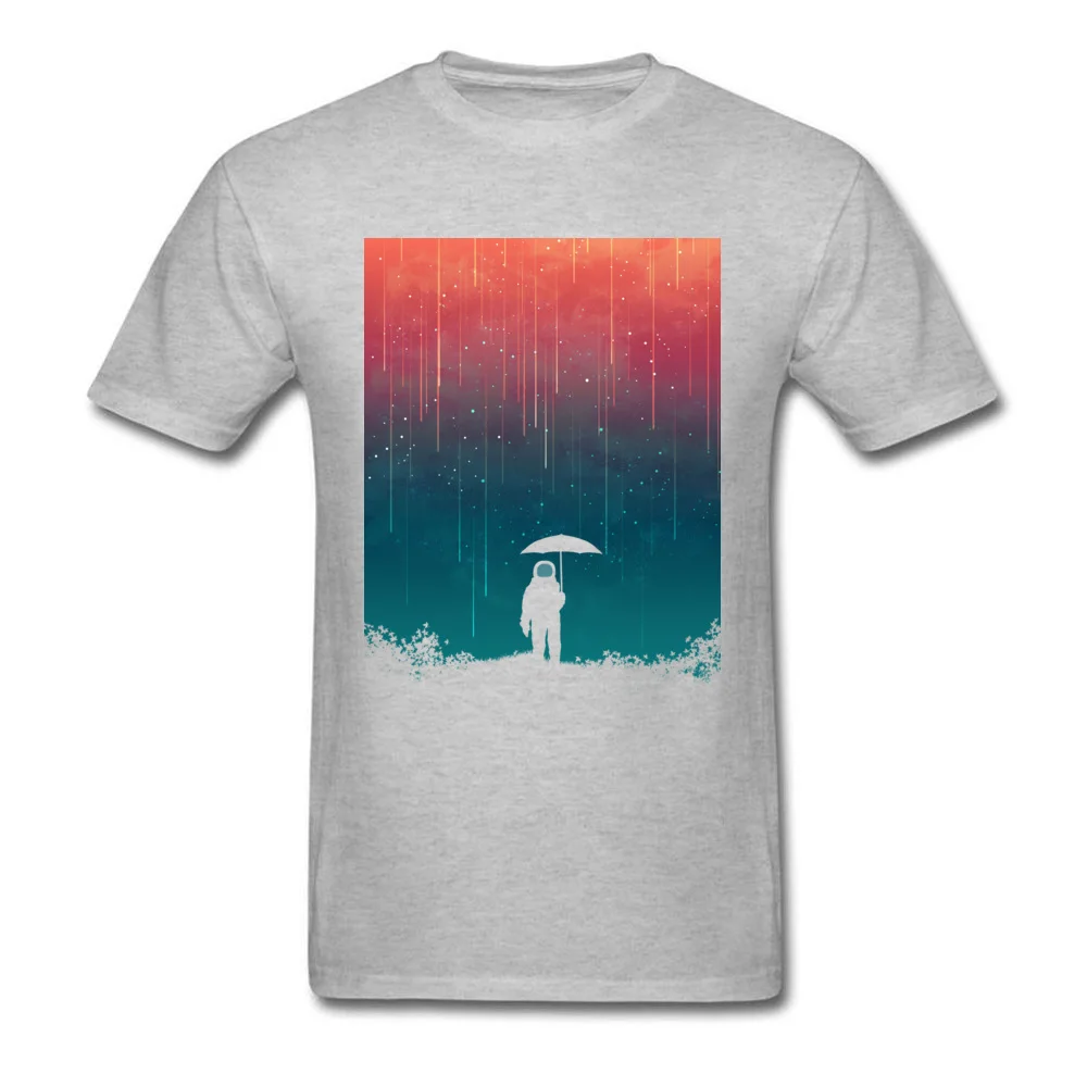 Cosmic downpour Round Neck Tshirts Labor Day Tops & Tees Short Sleeve Fashion Pure Cotton Casual Tee Shirt Design Man Cosmic downpour grey