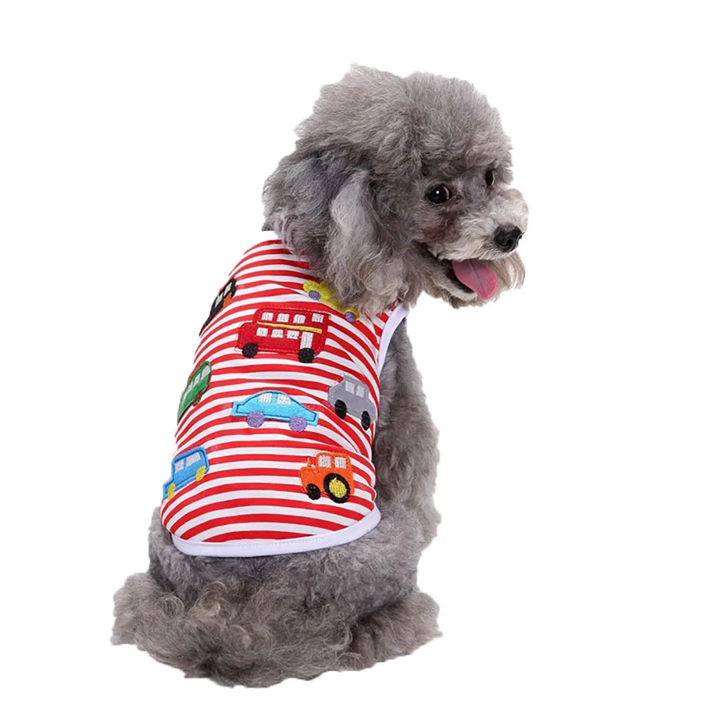 Топ Мода Собаки Жилет собачий полосатый наклейки автомобиля жилет Собака Кошка летняя одежда 0426