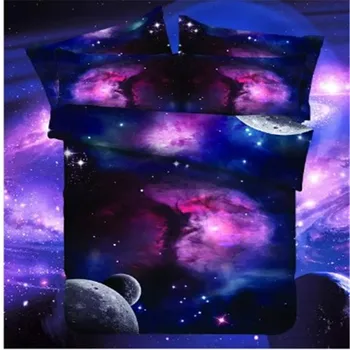 

UNIKEA Galaxy Bedding Set Universe Outer Space Themed Bed set duvet cover Print Bedlinen Sheets Twin Single Queen Full Size