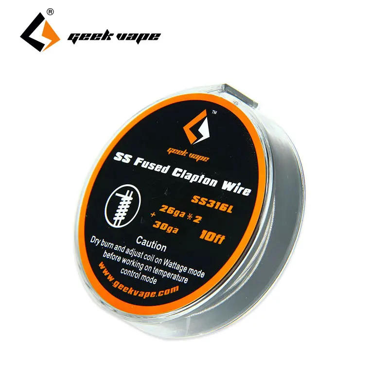 

Original 10ft GeekVape Fused Clapton SS316 Tape Wire (26GA*2/Paralleled + 30GA), DIY wire for RBA/RDA/RDTA