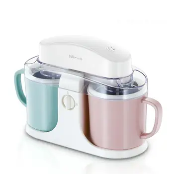

Home Automatic Ice Cream Machine with 2 Barrel 1L 7W DIY Ice Cream Maker One Button Operation Non-stick Aluminum Liner