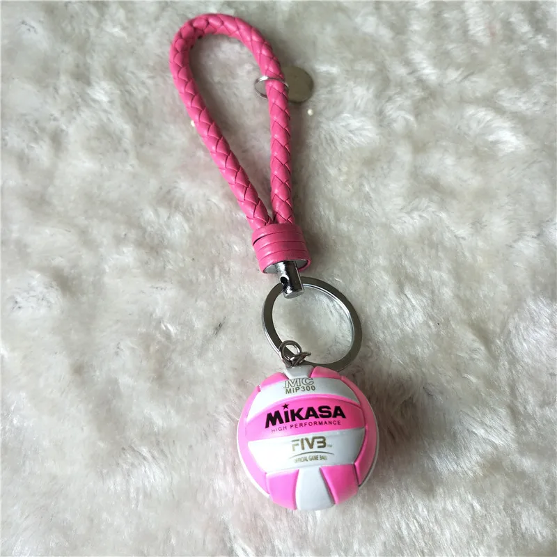 Кожа веревки сплетенные волейбольный брелок мяч Key Holder волейбол подарки ключ