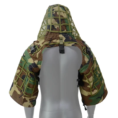TTGTACTICAL Снайпер Ghillie капюшон камуфляж Ghillie костюм основа тактическая верхняя одежда для снайпера Viper капюшоны, охота Ghillie база - Цвет: Woodland