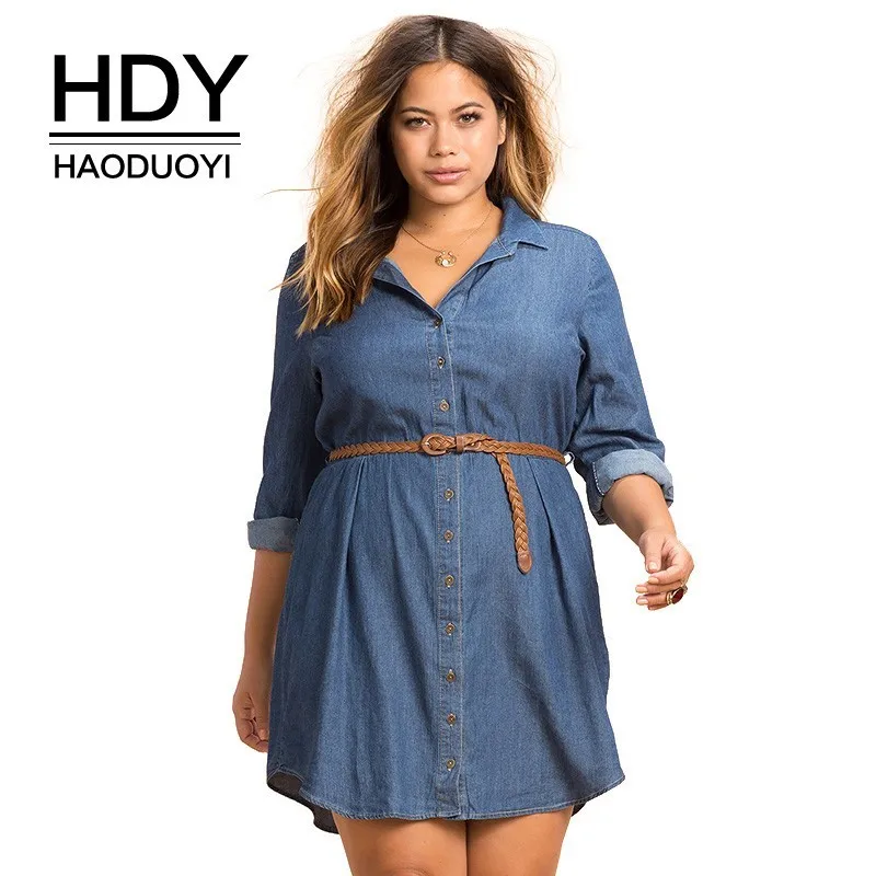 

HDY Haoduoyi Plus Large Size Fashion Women Dress Casual Loose Dress Long Sleeve Big Size Female Clothing Lady Dress 3XL-6XL