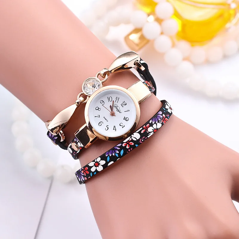 

Fashion Originality Watches Women Popular Small Floral Circle Bracelet Watch Female Rhinestone Casual Quartz Wristwatch Relogios